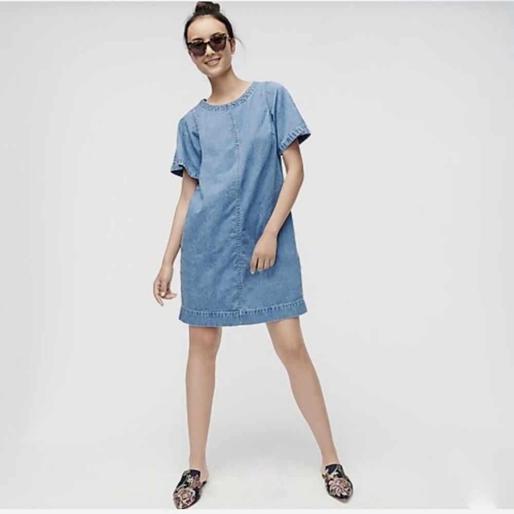 J Crew Denim Short Sleeve Mini Dress size 6